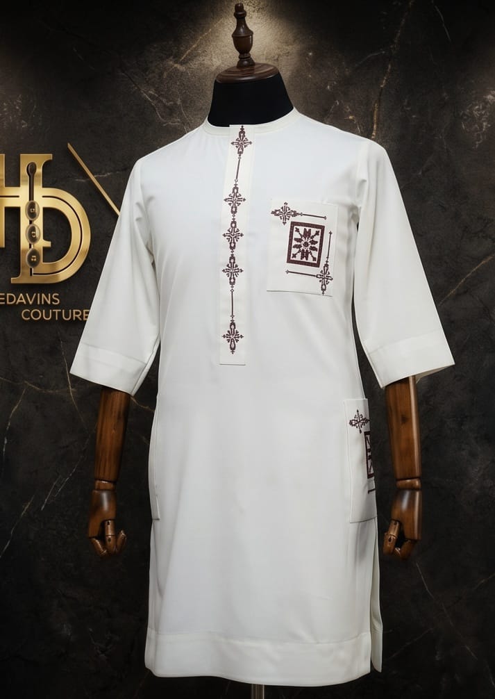 Ivory Embroidered Kaftan